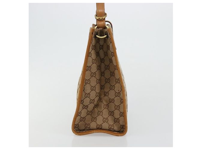 Borsa a Spalla GG Canvas Gucci Beige Oro 110292 Auth ep14036 D'oro - vista 3