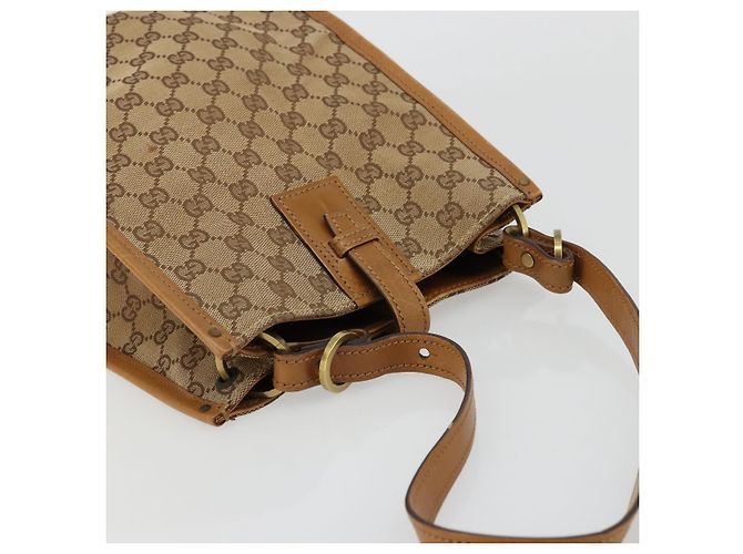 Borsa a Spalla GG Canvas Gucci Beige Oro 110292 Auth ep14036 D'oro - vista 6