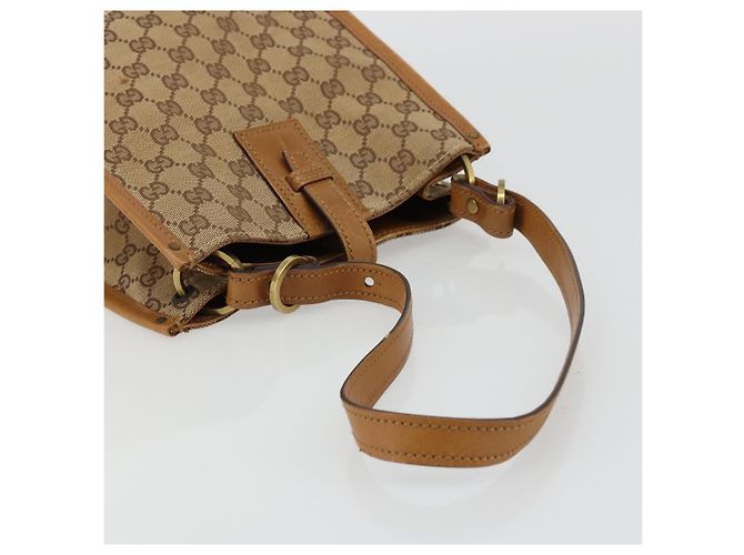 Borsa a Spalla GG Canvas Gucci Beige Oro 110292 Auth ep14036 D'oro - vista 7