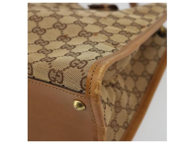Borsa a Spalla GG Canvas Gucci Beige Oro 110292 Auth ep14036 D'oro - vista 9