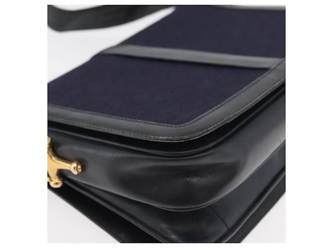 Céline Bolso de hombro Celine C Sulky Carriage en lona azul marino y dorado Auth ep14022 - vista 15