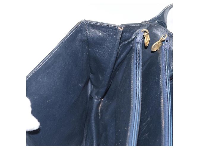 Céline Bolso de hombro Celine C Sulky Carriage en lona azul marino y dorado Auth ep14022 - vista 19