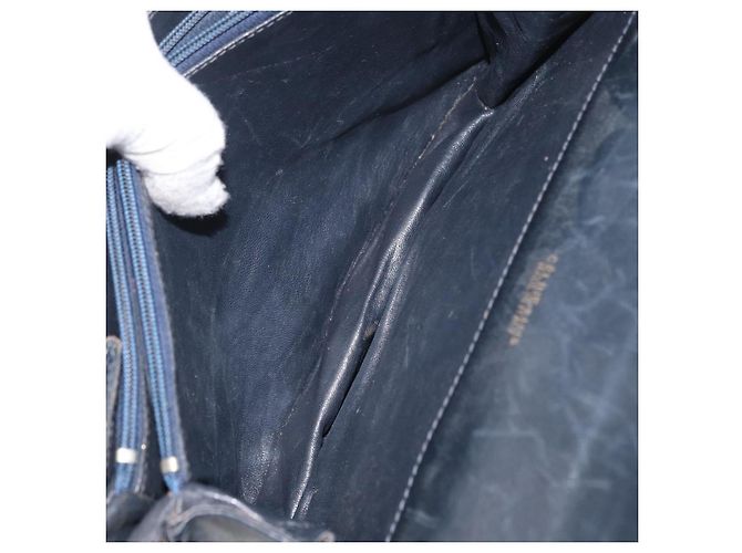 Céline Bolso de hombro Celine C Sulky Carriage en lona azul marino y dorado Auth ep14022 - vista 22