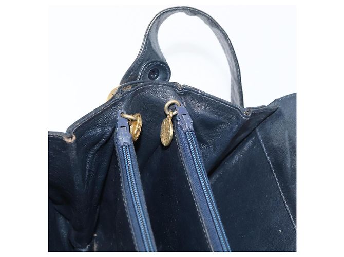 Céline Bolso de hombro Celine C Sulky Carriage en lona azul marino y dorado Auth ep14022 - vista 23
