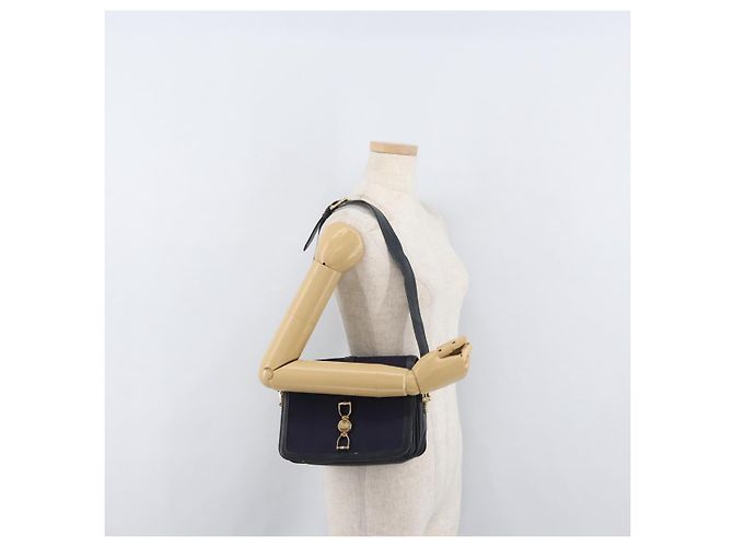 Céline Bolso de hombro Celine C Sulky Carriage en lona azul marino y dorado Auth ep14022 - vista 24