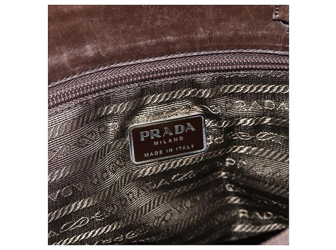 Bolsa Tote PRADA em nylon caqui prata autêntica bs34647 - vista 10