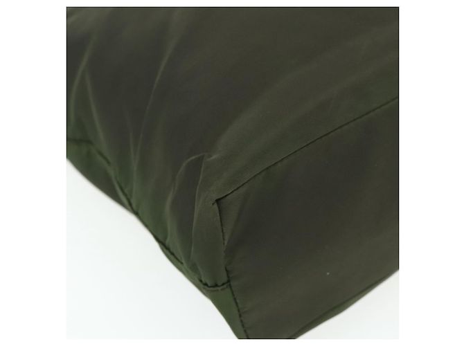 Bolsa Tote PRADA em nylon caqui prata autêntica bs34647 - vista 15