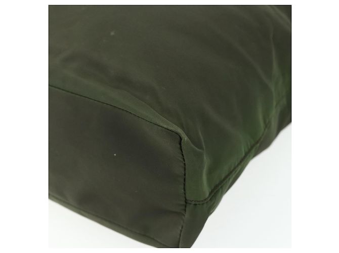 Bolsa Tote PRADA em nylon caqui prata autêntica bs34647 - vista 16
