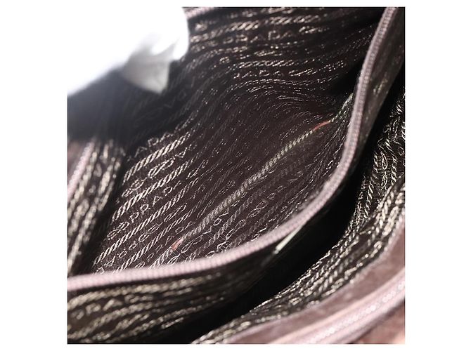 Bolsa Tote PRADA em nylon caqui prata autêntica bs34647 - vista 23