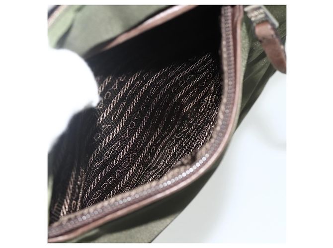 Bolsa Tote PRADA em nylon caqui prata autêntica bs34647 - vista 27