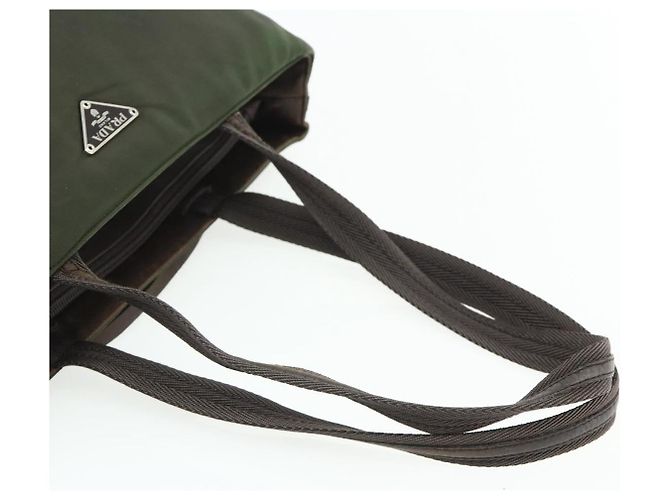 Bolsa Tote PRADA em nylon caqui prata autêntica bs34647 - vista 7