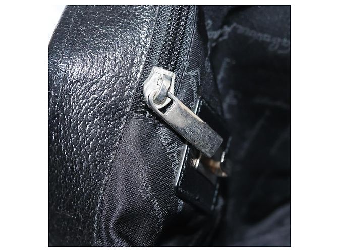 Salvatore Ferragamo Borsa Tote Gancini in Nylon Nero Argento Auth 176841A - vista 23