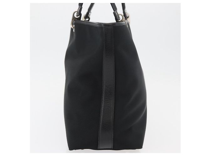 Salvatore Ferragamo Borsa Tote Gancini in Nylon Nero Argento Auth 176841A - vista 3