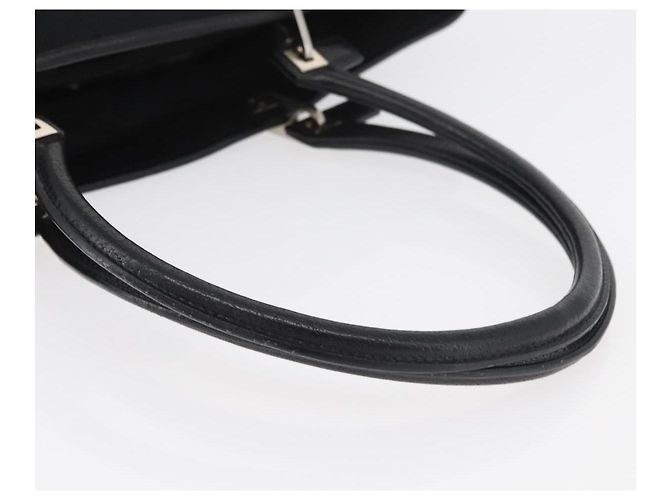 Salvatore Ferragamo Borsa Tote Gancini in Nylon Nero Argento Auth 176841A - vista 7