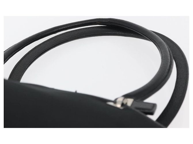 Salvatore Ferragamo Borsa Tote Gancini in Nylon Nero Argento Auth 176841A - vista 8