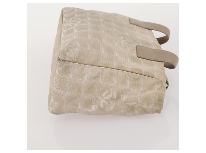 CHANEL Nuova linea di viaggio Borsa tote in nylon 2 pezzi Beige CC Auth ti3895 - vista 12