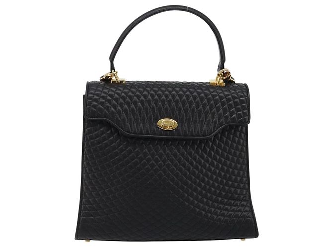BALLY Borsa a Mano Trapuntata in Pelle 2 in 1 Nero Oro Auth BA12213A D'oro - vista 13