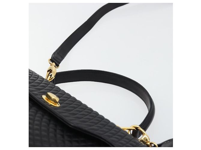 BALLY Borsa a Mano Trapuntata in Pelle 2 in 1 Nero Oro Auth BA12213A D'oro - vista 14