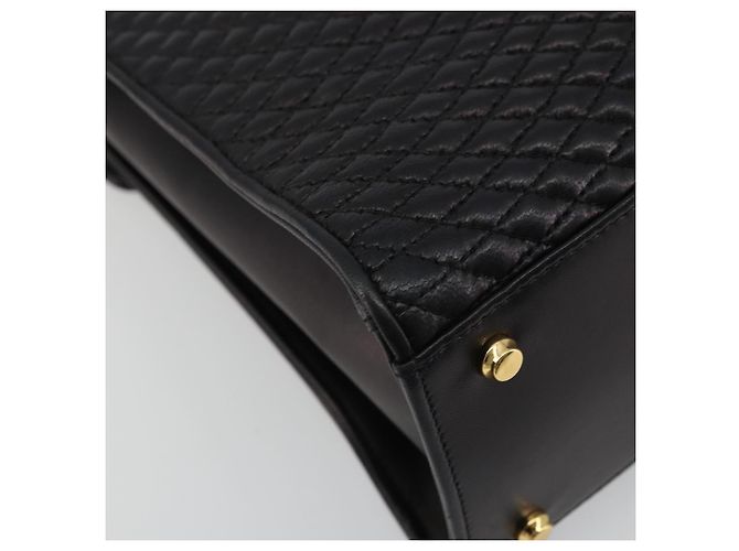 BALLY Borsa a Mano Trapuntata in Pelle 2 in 1 Nero Oro Auth BA12213A D'oro - vista 18