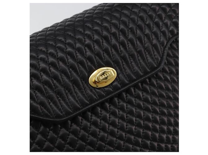 BALLY Borsa a Mano Trapuntata in Pelle 2 in 1 Nero Oro Auth BA12213A D'oro - vista 19