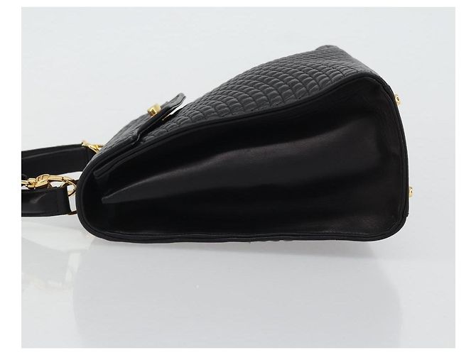 BALLY Borsa a Mano Trapuntata in Pelle 2 in 1 Nero Oro Auth BA12213A D'oro - vista 4