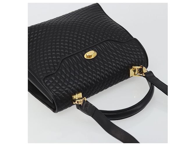 BALLY Borsa a Mano Trapuntata in Pelle 2 in 1 Nero Oro Auth BA12213A D'oro - vista 6