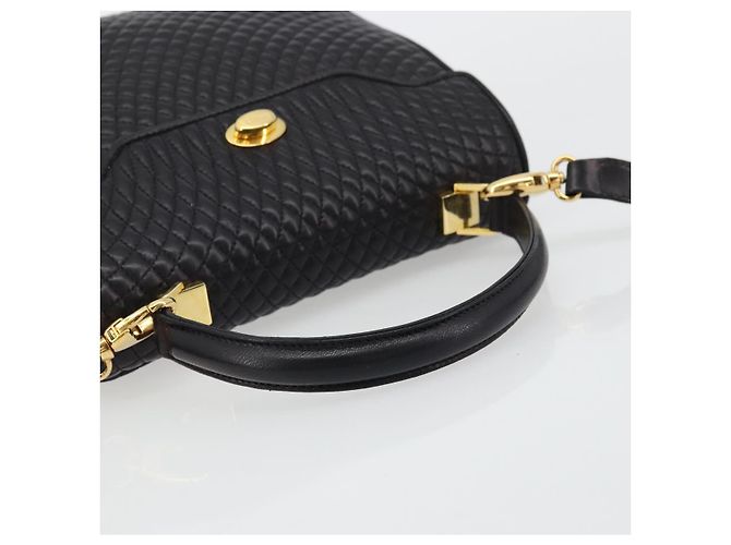 BALLY Borsa a Mano Trapuntata in Pelle 2 in 1 Nero Oro Auth BA12213A D'oro - vista 7
