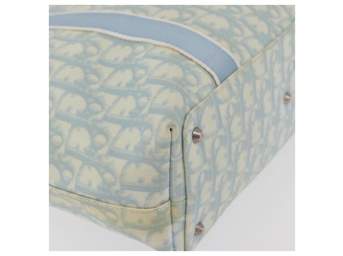 Christian Dior Trotter Canvas Tote Bag PVC Blau Silber Authentisch ep14386 - Ansicht 15
