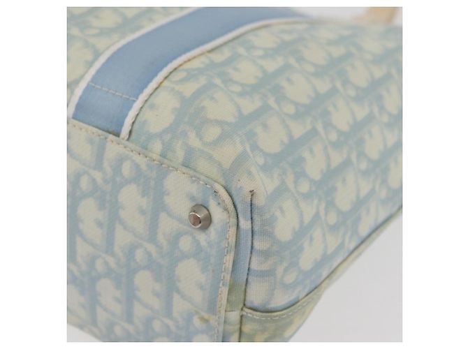 Christian Dior Trotter Canvas Tote Bag PVC Blau Silber Authentisch ep14386 - Ansicht 16
