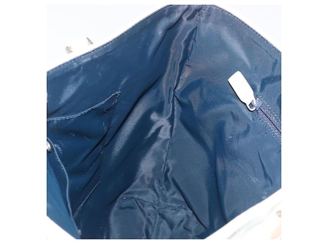 Christian Dior Trotter Canvas Tote Bag PVC Blau Silber Authentisch ep14386 - Ansicht 19