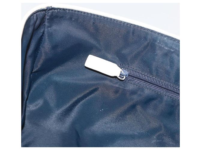 Christian Dior Trotter Canvas Tote Bag PVC Blau Silber Authentisch ep14386 - Ansicht 20