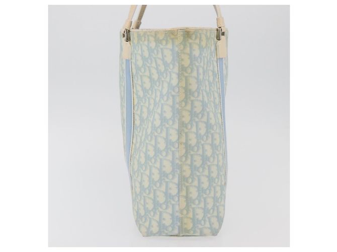 Christian Dior Trotter Canvas Tote Bag PVC Blau Silber Authentisch ep14386 - Ansicht 4