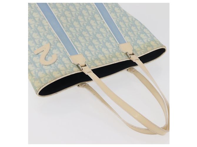 Christian Dior Trotter Canvas Tote Bag PVC Blau Silber Authentisch ep14386 - Ansicht 6