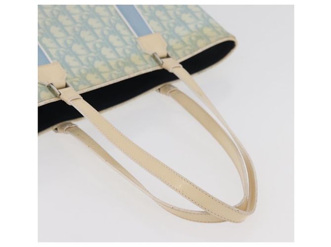 Christian Dior Trotter Canvas Tote Bag PVC Blau Silber Authentisch ep14386 - Ansicht 7
