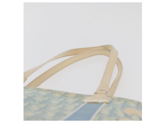 Christian Dior Trotter Canvas Tote Bag PVC Blau Silber Authentisch ep14386 - Ansicht 8