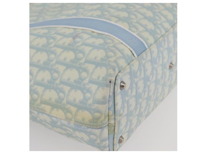 Christian Dior Trotter Canvas Tote Bag PVC Blau Silber Authentisch ep14386 - Ansicht 9