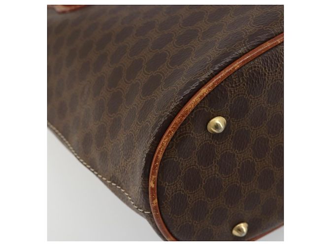 Céline Bolso tote de lona Macadam CELINE en cuero PVC marrón dorado Auth ep14253 Castaño - vista 14