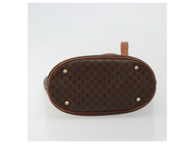 Céline Bolso tote de lona Macadam CELINE en cuero PVC marrón dorado Auth ep14253 Castaño - vista 5