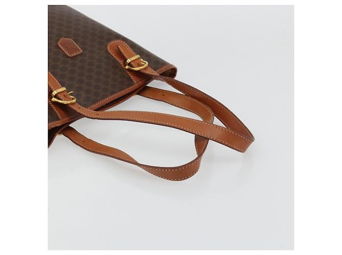 Céline Bolso tote de lona Macadam CELINE en cuero PVC marrón dorado Auth ep14253 Castaño - vista 7
