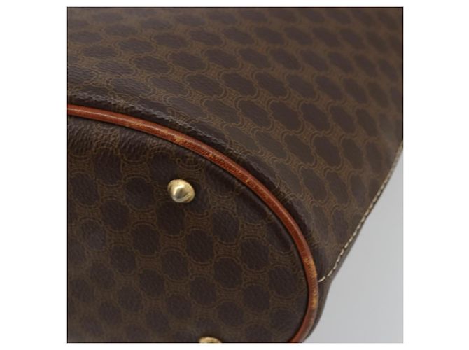 Céline Bolso tote de lona Macadam CELINE en cuero PVC marrón dorado Auth ep14253 Castaño - vista 9