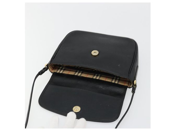 Borsa a Spalla Burberrys in Pelle Nera e Oro Auth ep14310 Nero D'oro - vista 11