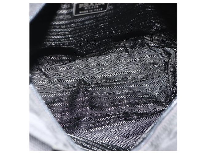 Prada Tote Bag aus schwarzem Nylon mit Silber authentisch ka4054 - Ansicht 11