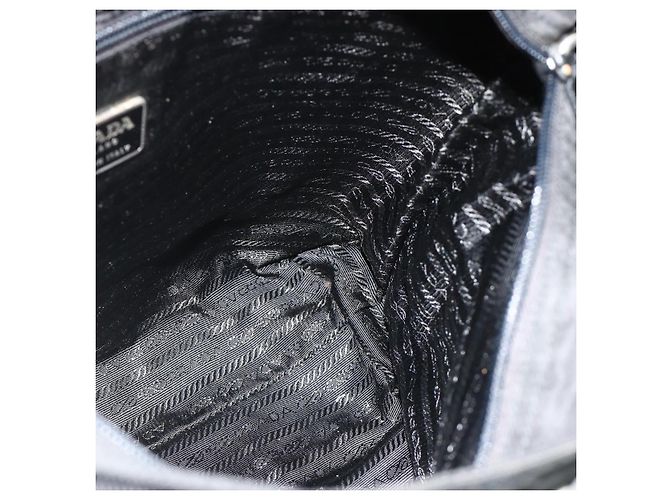 Prada Tote Bag aus schwarzem Nylon mit Silber authentisch ka4054 - Ansicht 19