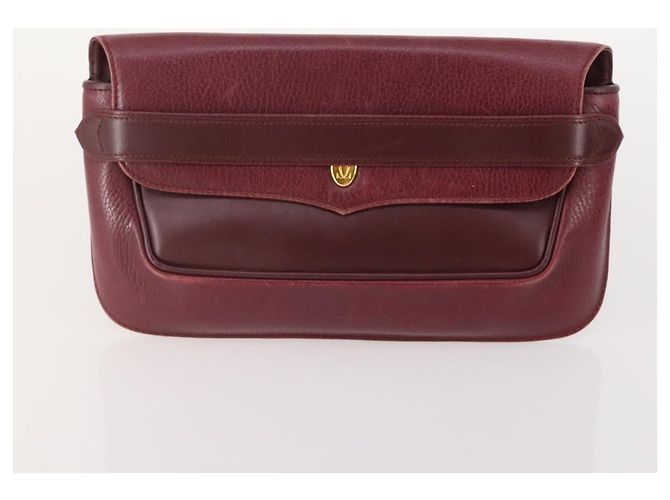 Cartier Borsa a Spalla in Pelle 2 Set Bordeaux Auth BA12166 Bordò - vista 2