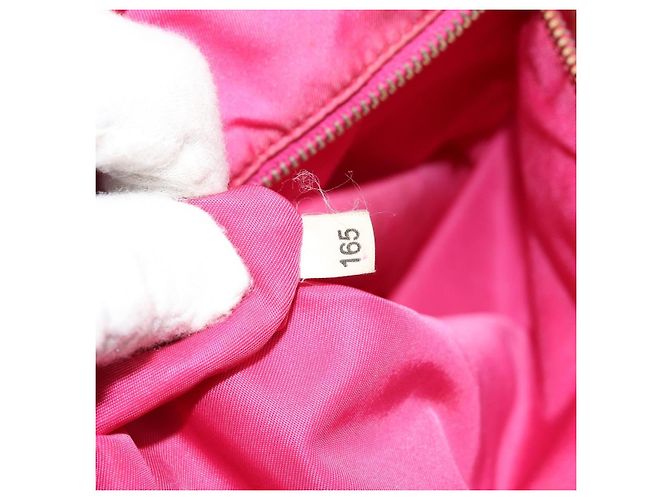 Borsa Tote Prada in Nylon Rosa Oro Auth bs34672 D'oro - vista 11