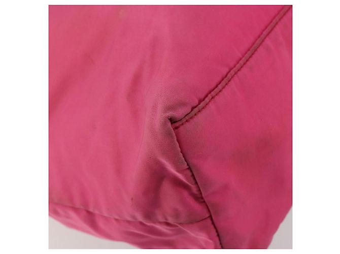Borsa Tote Prada in Nylon Rosa Oro Auth bs34672 D'oro - vista 17