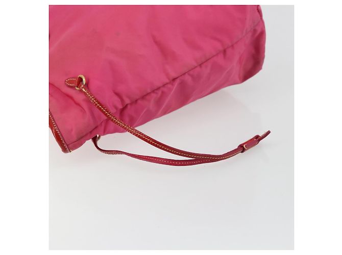Borsa Tote Prada in Nylon Rosa Oro Auth bs34672 D'oro - vista 18