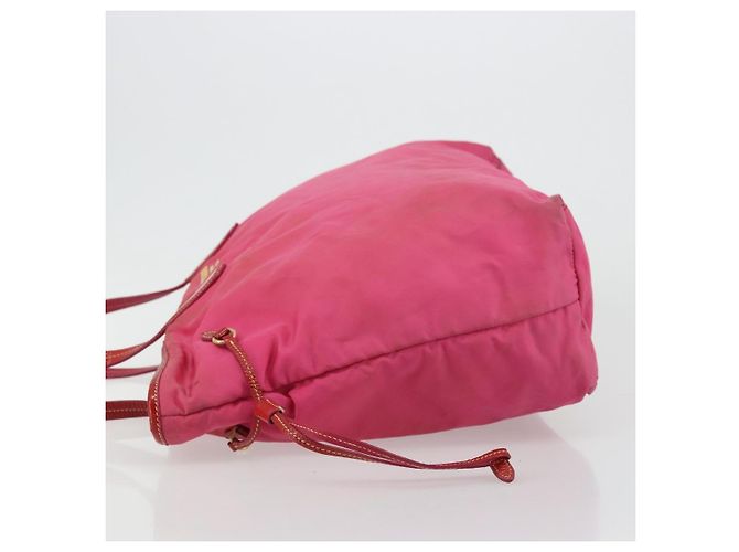 Borsa Tote Prada in Nylon Rosa Oro Auth bs34672 D'oro - vista 4