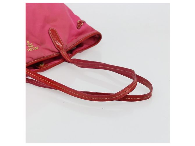 Borsa Tote Prada in Nylon Rosa Oro Auth bs34672 D'oro - vista 7