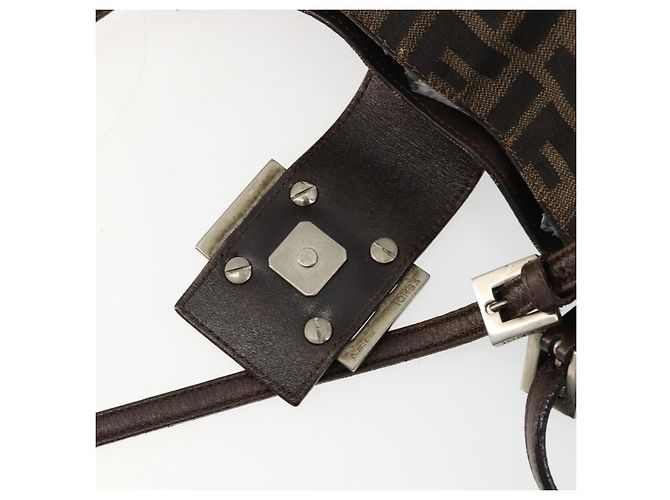FENDI Zucca Canvas Tote Bag Schwarz Braun Auth 176230 - Ansicht 18
